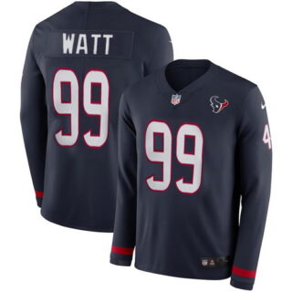 Nike Texans 99 J.J. Watt Navy Women Therma Long Sleeve Jersey