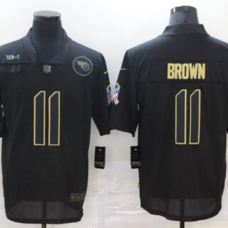 Nike Titans 11 A.J. Brown Black 2020 Salute To Service Limited Jersey