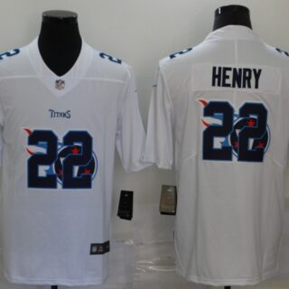 Nike Titans 22 Derrick Henry White Shadow Logo Limited Jersey