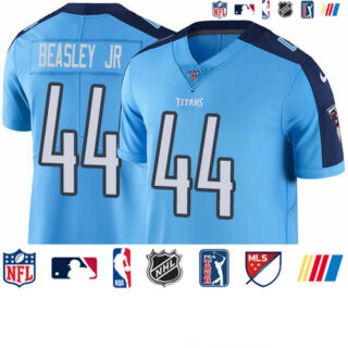 Nike Titans #44 Vic Beasley Jr Light Blue Men's Stitched NFL Limited Rush 100th Season Jersey