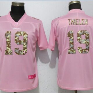 Nike Vikings 19 Adam Thielen Pink Camo Fashion Women Limited Jersey