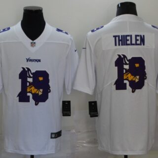 Nike Vikings 19 Adam Thielen White Shadow Logo Limited Jersey