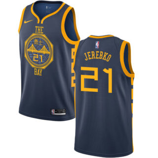 Nike Warriors #21 Jonas Jerebko Navy NBA Swingman City Edition 2018 19 Jersey