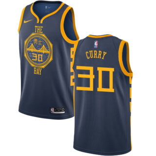 Nike Warriors #30 Stephen Curry Navy NBA Swingman City Edition 2018 19 Jersey