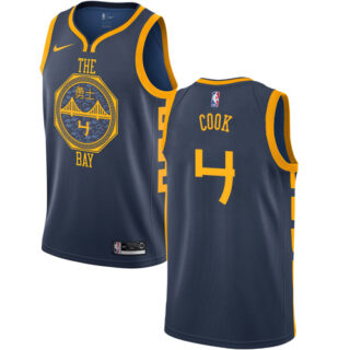 Nike Warriors #4 Quinn Cook Navy NBA Swingman City Edition 2018 19 Jersey