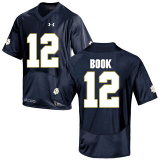 Notre Dame Fighting Irish 12 Ian Book Navy College Football Jersey