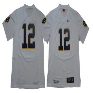 Notre Dame Fighting Irish #12 White Under Armour College Football Jersey