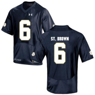 Notre Dame Fighting Irish 6 Equanimeous St. Brown Navy College Football Jersey