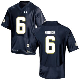 Notre Dame Fighting Irish 6 Theo Riddick Navy College Football Jersey
