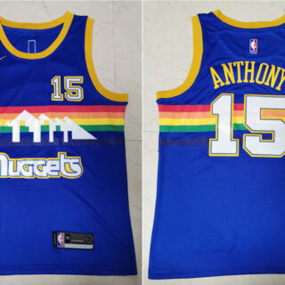 Nuggets 15 Carmelo Anthony Blue Swingman Jersey