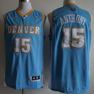 Nuggets 15 Carmelo Anthony Light Blue Adidas Jersey