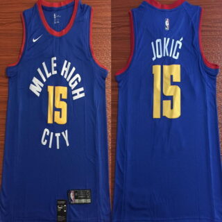 Nuggets 15 Nikola Jokic Blue Nike Swingman Jersey
