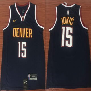Nuggets 15 Nikola Jokic Navy Nike Swingman Jersey