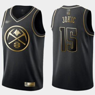 Nuggets #15 Nikola Jokic Black Gold Basketball Swingman Limited Edition Jersey