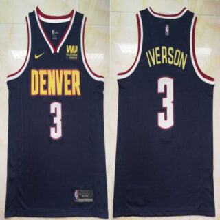 Nuggets 3 Allen Iverson Navy Nike Swingman Jersey