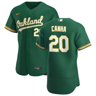 Oakland Athletics #20 Mark Canha Men's Nike Kelly Green Alternate 2020 Authentic Player MLB Jersey