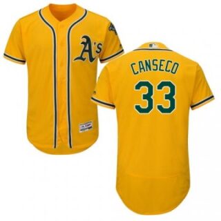 Oakland Athletics #33 Jose Canseco Gold Color Jersey