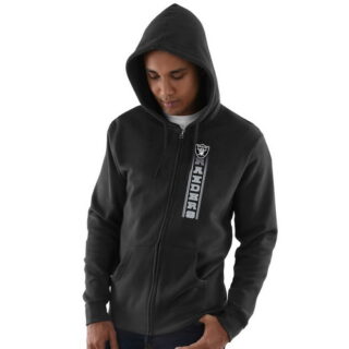 Oakland Raiders Hook And Ladder Full Zip Hoodie Black