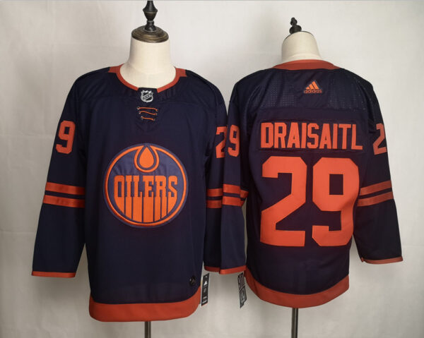 Oilers 29 Leon Draisaitl Navy 50th Anniversary Adidas Jersey