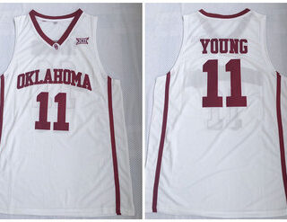Oklahoma Sooners 11 Trae Young White College Basketball Jersey