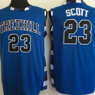 One Tree Hill Ravens 23 Nathan Scott Blue College Basketball Jersey