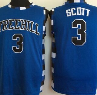One Tree Hill Ravens 3 Lucas Scott Blue College Basketball Jersey
