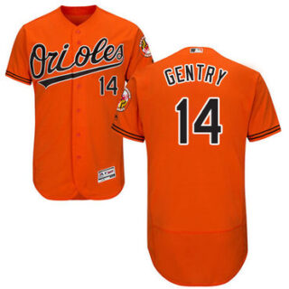 Orioles #14 Craig Gentry Orange Flexbase Authentic Collection Stitched Baseball Jersey