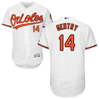 Orioles #14 Craig Gentry White Flexbase Authentic Collection Stitched Baseball Jersey