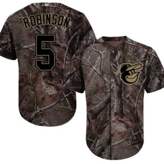 Orioles #5 Brooks Robinson Camo Realtree Collection Cool Base Stitched Baseball Jersey