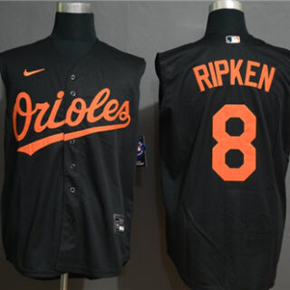 Orioles 8 Cal Ripken Jr Navy Nike Cool Base Sleeveless Jersey