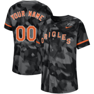 Orioles Black Camo Fashion Men's Customized Jersey