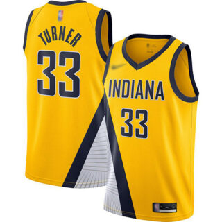 Pacers #33 Myles Turner Gold Basketball Swingman Statement Edition 2019 2020 Jersey