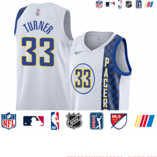 Pacers #33 Myles Turner White Basketball Swingman City Edition 2019 20 Jersey