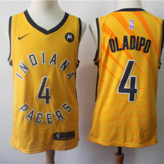 Pacers 4 Victor Oladipo Yellow Nike Swingman Jersey