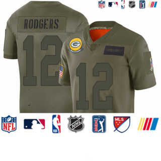 Packers #12 Aaron Rodgers Camo Youth Stitched Football Limited 2019 Salute to Service Jersey