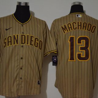 Padres 13 Manny Machado Brown Nike 2020 Cool Base Jersey