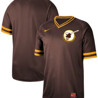Padres Blank Brown Authentic Cooperstown Collection Stitched Baseball Jersey