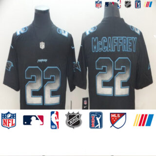 Panthers 22 Christian McCaffrey Black Arch Smoke Vapor Untouchable Limited Jersey