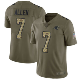 Panthers #7 Kyle Allen Olive Camo Youth Stitched Football Limited 2017 Salute to Service Jersey