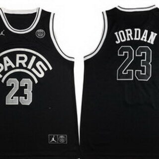 Paris Saint-Germain 23 Michael Jordan Black Jordan Fashion Jersey