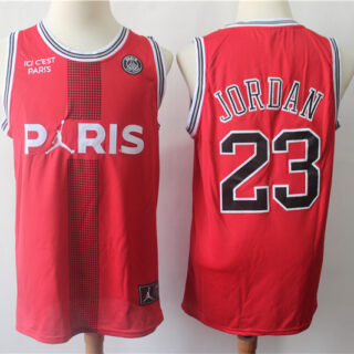 Paris Saint-Germain 23 Michael Jordan Red Fashion Jersey