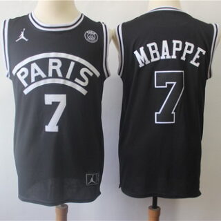 Paris Saint-Germain 7 Mbappe Black Jordan Fashion Jersey