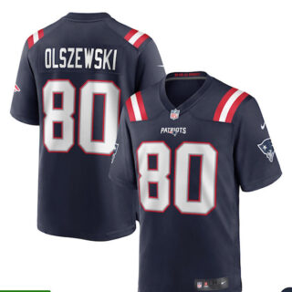 Patriot #80 Gunner Olszewski Blue Jersey