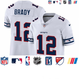 Patriots 12 Tom Brady White 2019 New Vapor Untouchable Limited Jersey