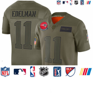 Patriots #11 Julian Edelman Camo Youth Stitched Football Limited 2019 Salute to Service Jersey