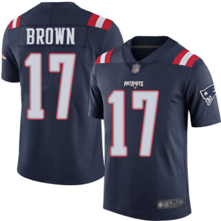Patriots #17 Antonio Brown Navy Blue Men's Stitched Football Limited Rush Jersey