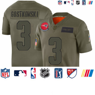 Patriots #3 Stephen Gostkowski Camo Men's Stitched Football Limited 2019 Salute To Service Jersey