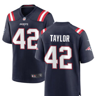 Patriots #42 J.J. Taylor Navy Vapor Limited Jersey