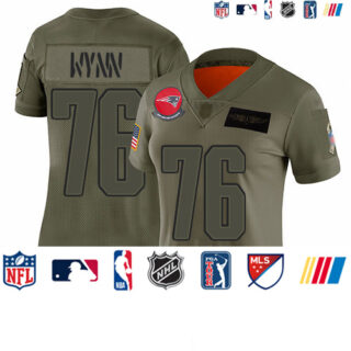 Patriots #76 Isaiah Wynn Camo Women's Stitched Football Limited 2019 Salute to Service Jersey