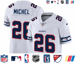 Patriots 26 Sony Michel White 2019 New Vapor Untouchable Limited Jersey